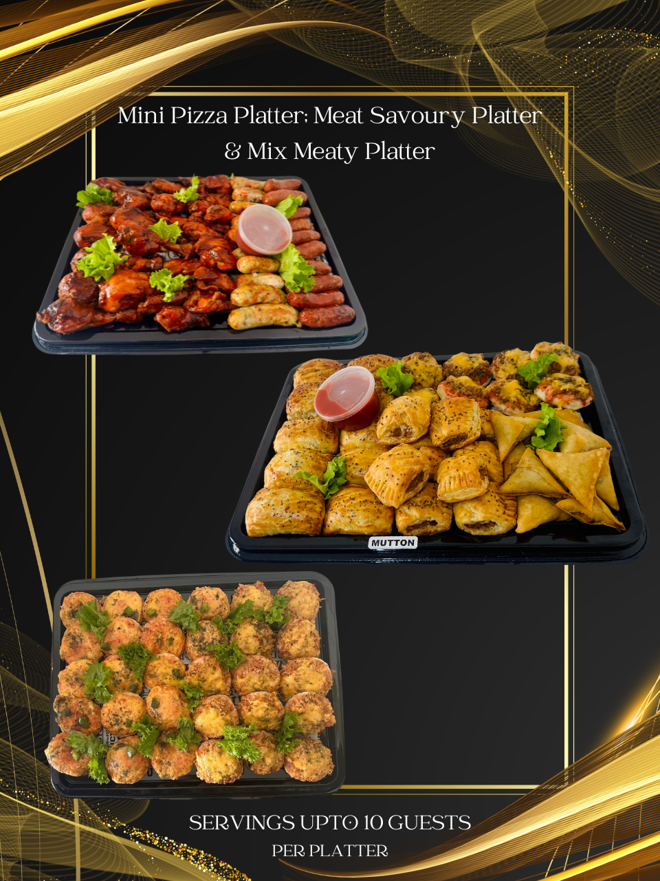 Mini Pizza, Meat Savoury & Mix Meaty Platter Combo 2