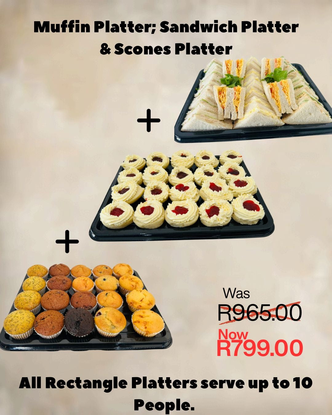 (Muffin, Sandwich & Scones Platter Combo 1)