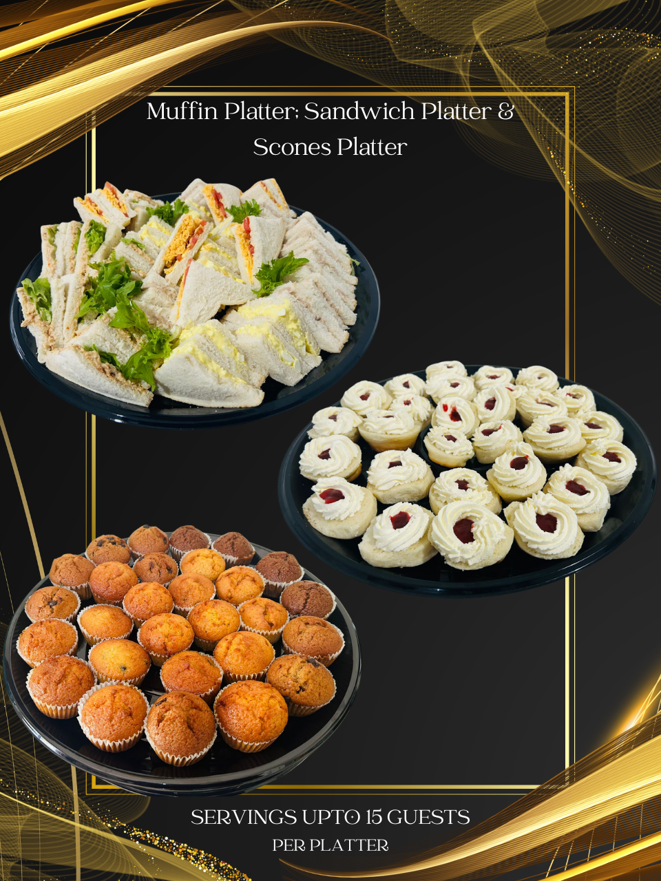 Muffin, Sandwich & Scones Platter Combo 4 - ROUND