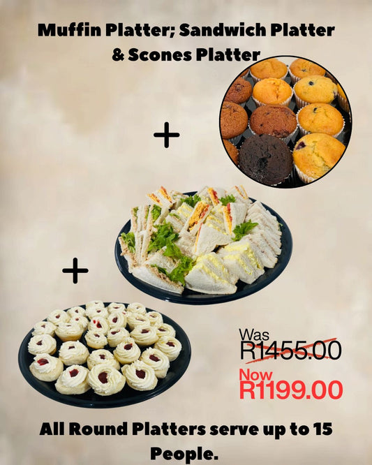 Muffin, Sandwich & Scones Platter Combo 4 - ROUND