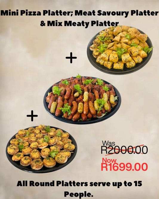 Mini Pizza, Meat Savoury & Mix Meaty Platter Combo 3 - ROUND